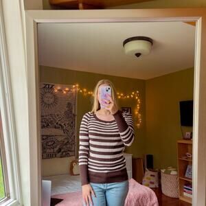 Vintage Y2K Mudd 100% Cotton Striped Knit Sweater Oversized